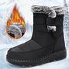 Women's High-Top Winter Snow Boots with Thick Velvet Lining for Warmth and Comfort