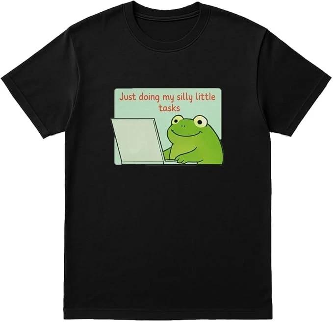Just Doing My Silly Little tasks Frog t-Shirt – Unisex Black Graphic tee S