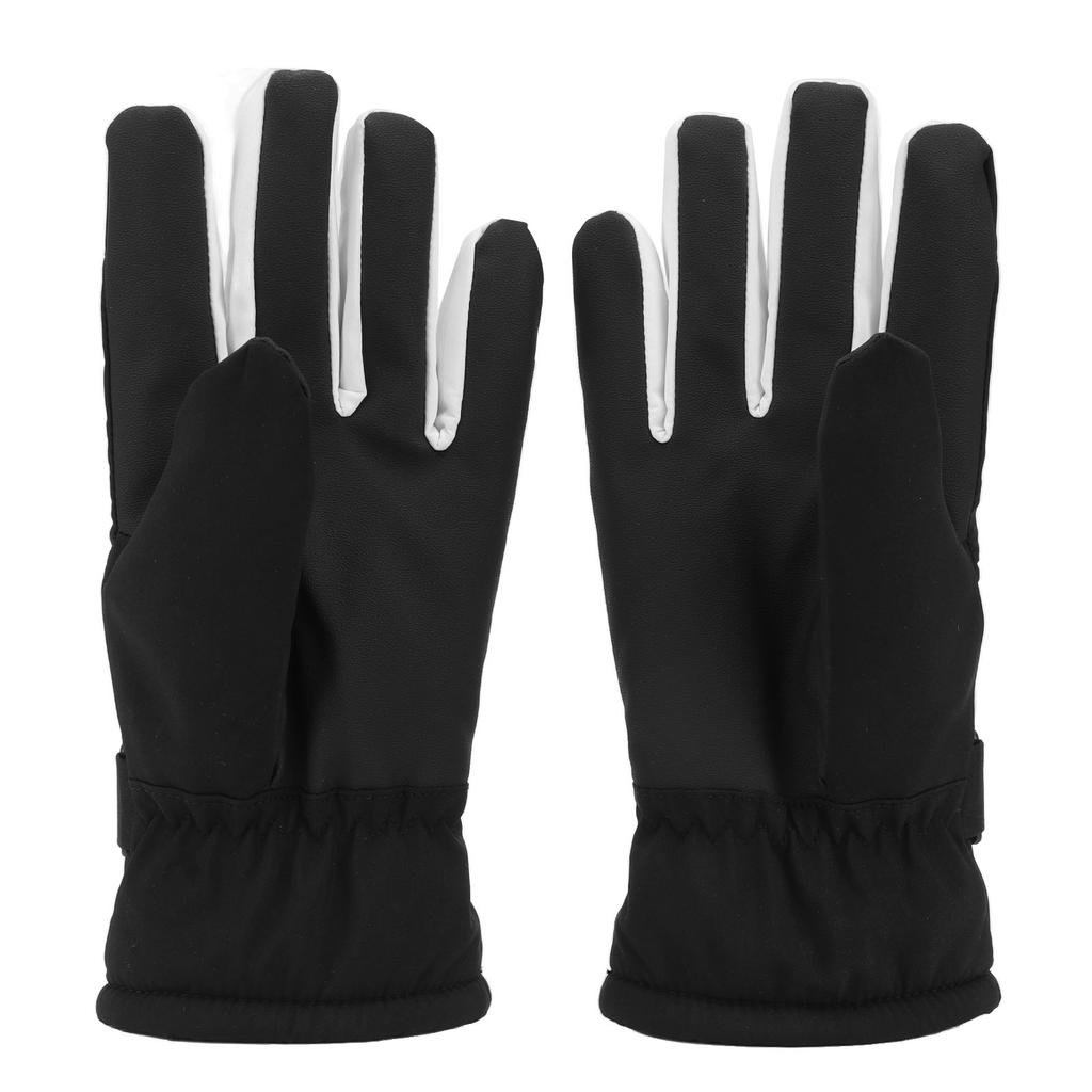 1 Set Vinter Pekskärmshandskar Vattentäta Förtjockade Fleece Varma Handskar för Män Kvinnor Utomhus Cykling Skidåkning Svart L