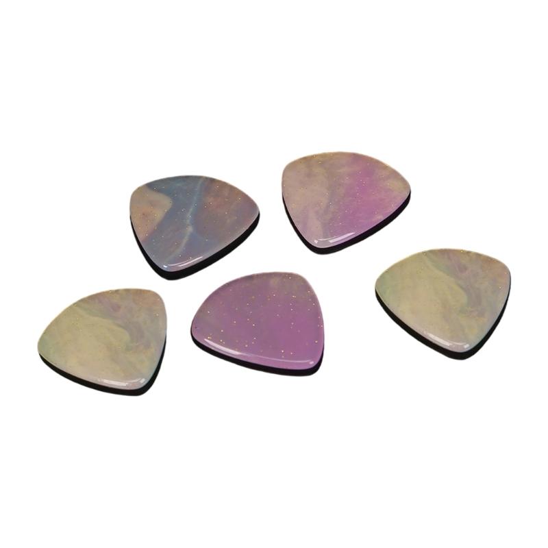 5Pieces Professional Resin Guitar Picks Guitar Plectrums for Fast Playing with Ergonomic Grip and Multiple Color Option