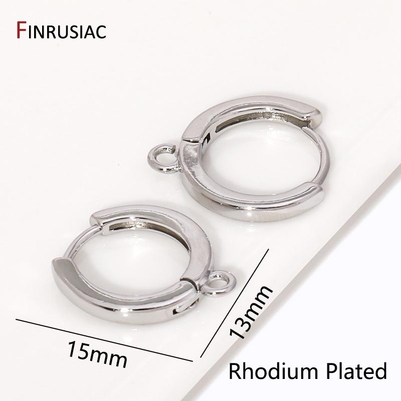 

18K Gold Plated Brass Earring Hooks with Loop Round Ear Wires Huggie Hoop Earrings For DIY Dangle Earring Making Findings 1 pair