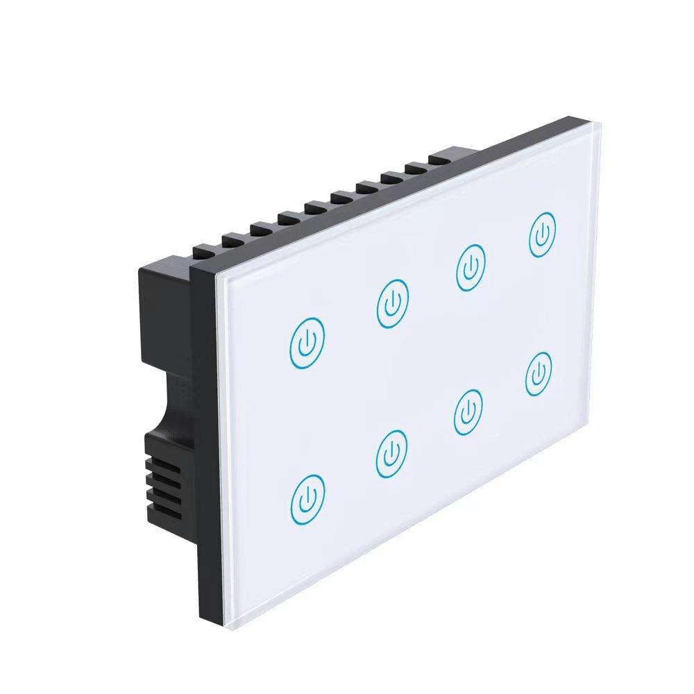 Tuya WiFi / ZigBee 8Gang Smart Touch Switch WiFi Supports Alexa, Google Assistant, Tuya APP Control Light Switch EU/UK Standard
