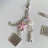 Summer Starfish Fish Phone Chain Y2K Sweet Beaded Mobile Phone Lanyard Keychain Girly Cute Ins Phone Charm Pendant
