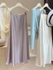 High-End Satin Mermaid Skirt for Women - Spring 2026 A-Line High Waist Slimming Drape Long Skirt