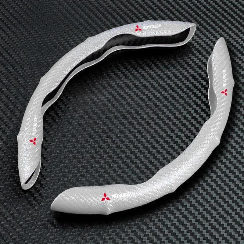 Car Steering Wheel Cover Carbon Fiber Sports Ultra-thin Non-slip Card Cover for Mitsubishi ASX Lancer Sport Attrage L200 Pajero