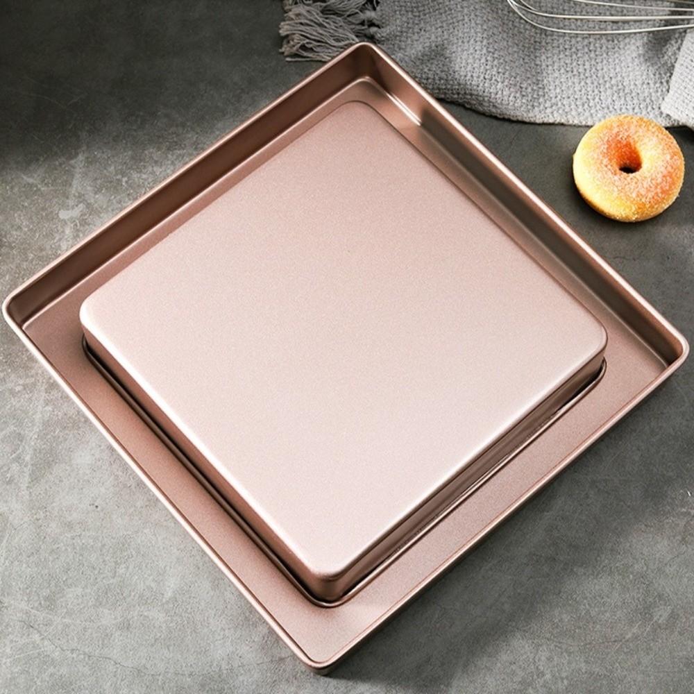 Champagne Square Baking Pan Nonstick Toaster Oven Dishes Cookie Tray Pizza Baking Tray Home