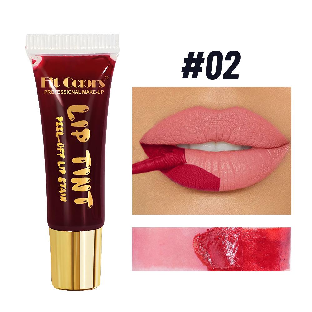Fit Colors Peel-Off Lip Tint Stain, Magic Tear Off Liquid Lipstick Long Lasting Waterproof Matte Lip Gloss Peelable Lip Makeup Cosmetics