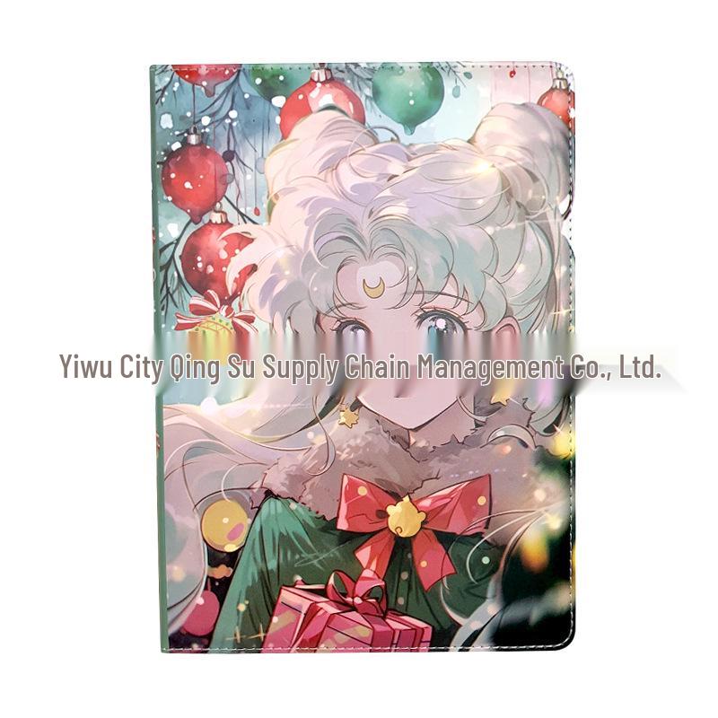 Beautiful Anime Girl Green Christmas B5 Hardcover Leather Diary A-182