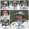 Printing Mesh Tea Picking Hat UV Protection Sunshade Shawl Cap Portable Wide Brim Sun Hat  Fishing