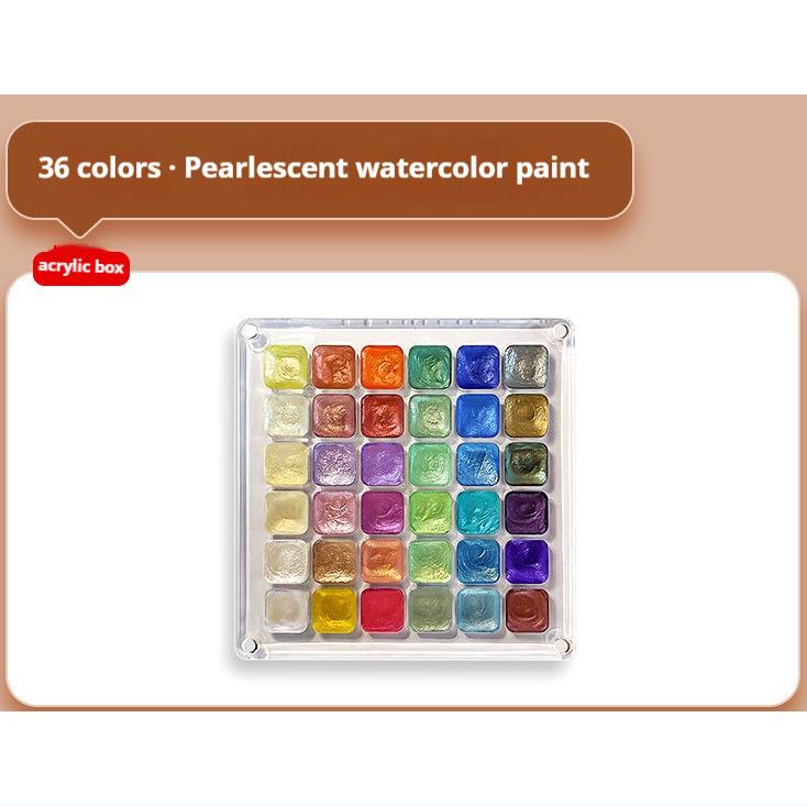20/36/98 Farben Perlmutt-Aquarellfarbe - Intensiver Glanz Lichtechtheit Metallische Aquarellfarbe Set Glitzer Solide Pigmente