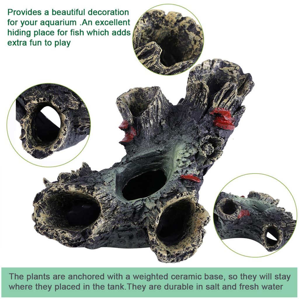 Künstlicher Harz-Aquarium-Totholzfisch, um Löcher im Tank-Ornament-Dekor zu vermeiden