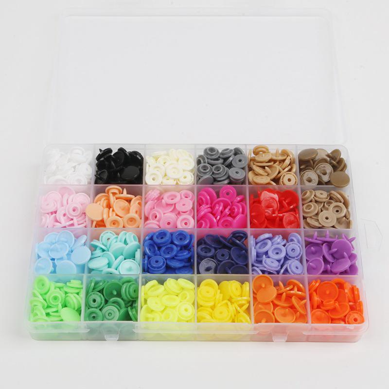 25-Color Resin Snap Button Set for Children's DIY Projects with Installation Tool
