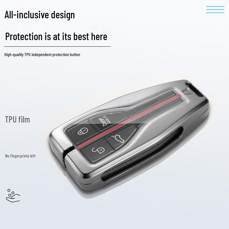Elegant Metal Key Case for Hongqi HS5/HS7/H9 - 2021 Model, Unisex Car Shell Cover