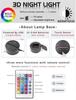 Hottoys Dropshipping  Halloween Christmas 3D Acrylic Night Light 7 Ribbon Remote Control Usb Sleep Light Christmas Gift