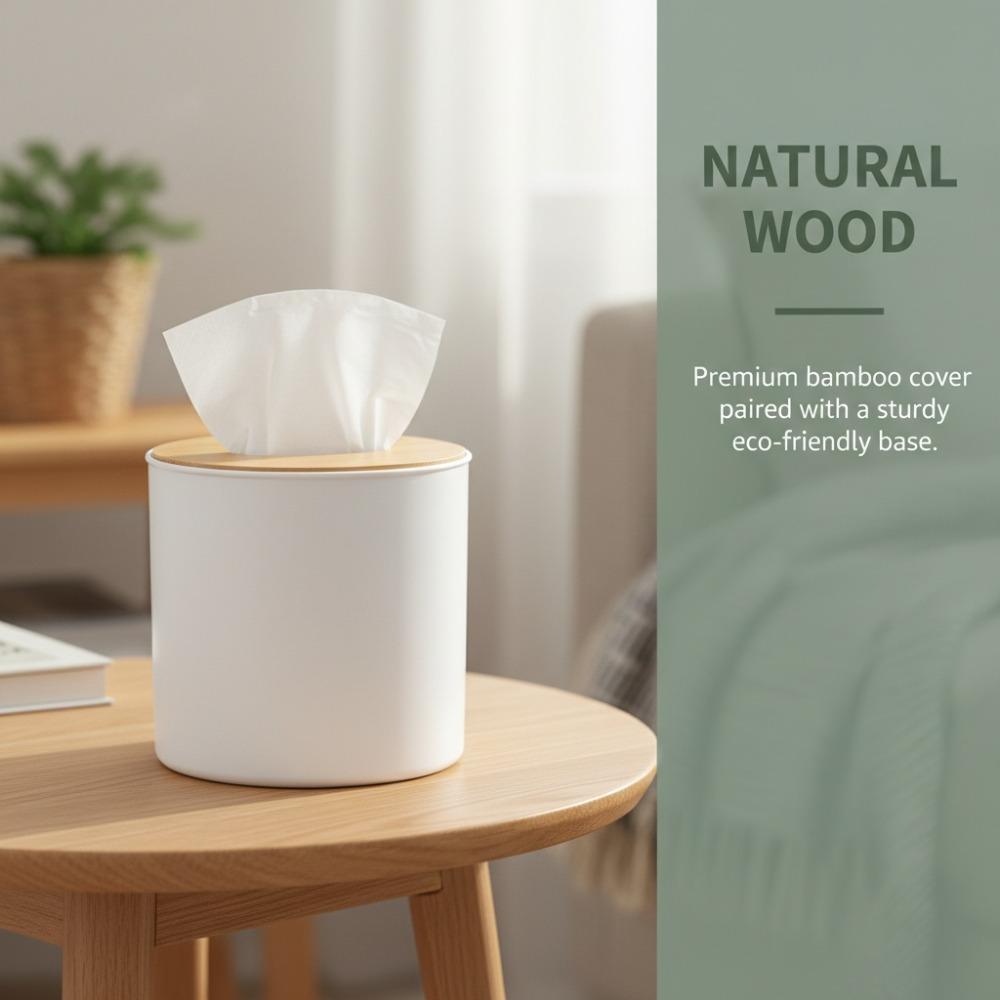 Square Tissue Box Holder Wood, PP Storage Organizer Kitchen Tissue Box Cover  Home Use