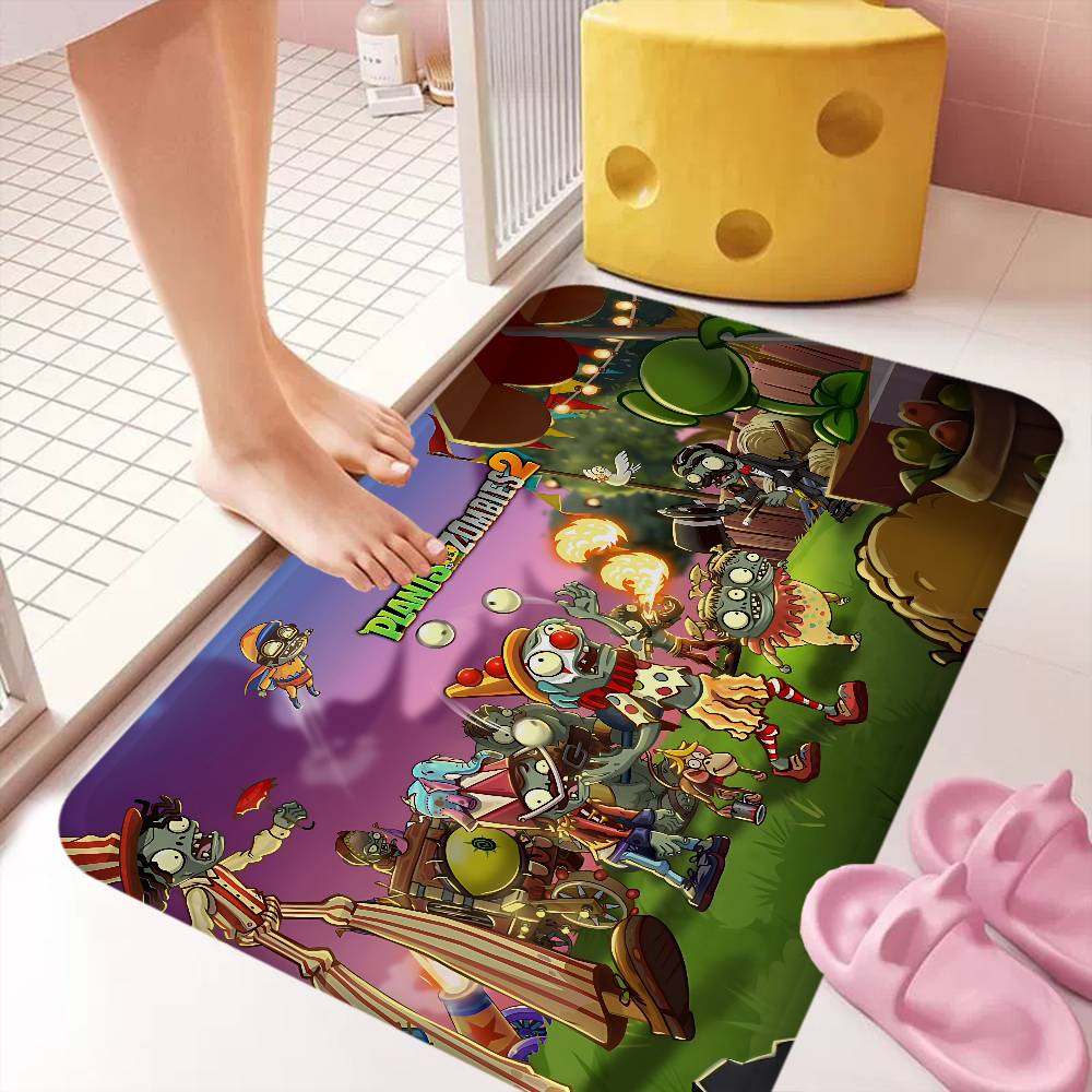 Classic Game P-Plants Vs Z-Zombies Hallway Carpet Non-Slip Laundry Room Mat Decor Balcony Child Living Room Bedside Area Rugs