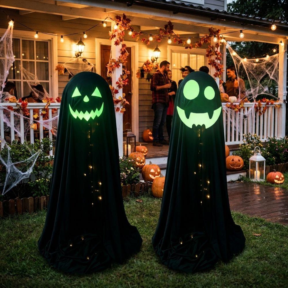Luminous Halloween Standing Ghost Decor Soft LED Lights Lights Ghost Ornament  Holiday