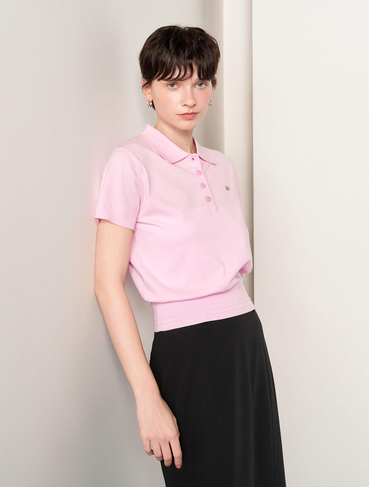 General Idea Airy Essential Half Collar Knit [Pink] / Wbe2L05513 Pink/S