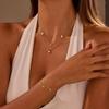 Double Layer Hexagram Star Diamond Encrusted Pearl Necklace Gold Fashion Jewelry