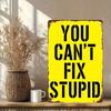 Vintage Metal Tin Sign Wall Art, Black Yellow Garage Decor Funny Quote