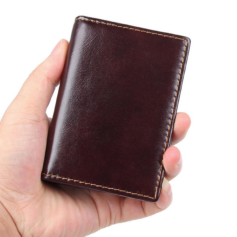 Jiameida Vintage Leather RFID Anti-Theft Unisex Coin & Card Wallet