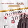 Stainless Steel No-Trace Multi-Functional Clothes Hanger with Clips for Pants and Skirts