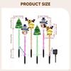 6 Pieces Solar Christmas Pathway Landscape Lights Outdoor Novelty Garden Stake Light Ground Figurine