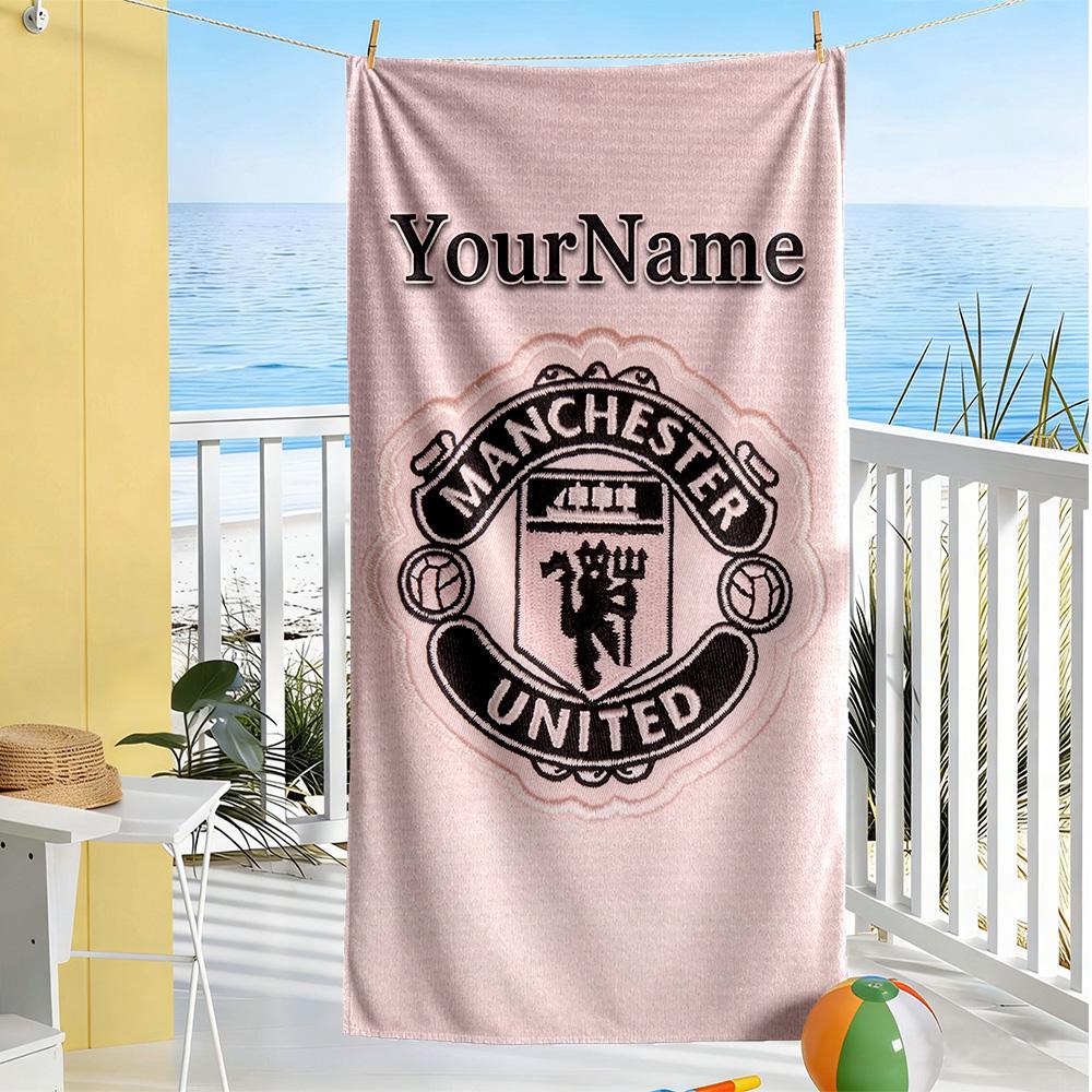 Manchester Customized Name Beach Towel Quick-Dry Soft Microfiber