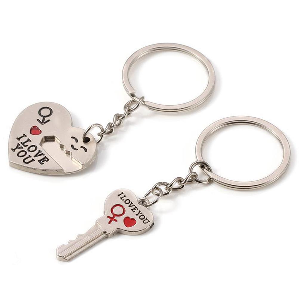 Couple Keychain Zinc Alloy Lovers Heart Shape Keychain Lovers Keychain Pendant Keychain for Couples Lovers Valentine S