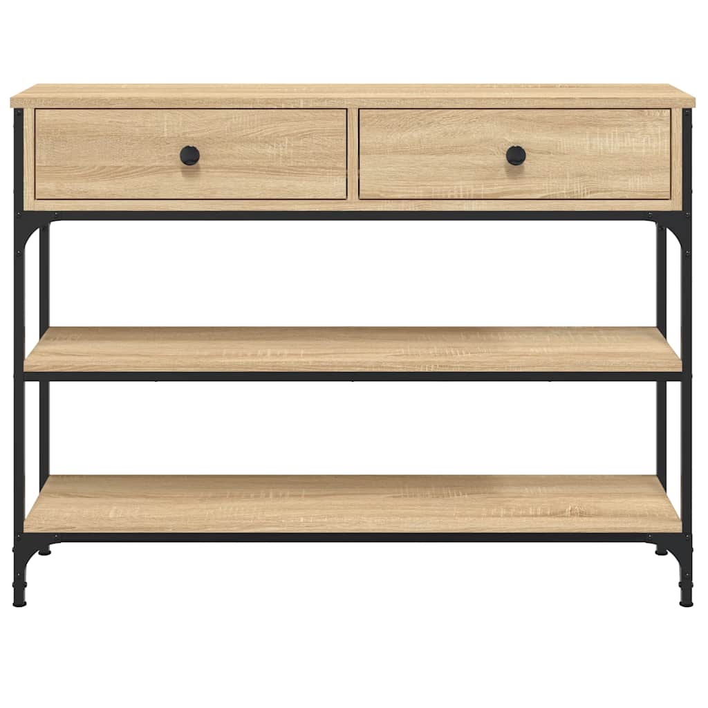 Consolle Rovere Sonoma 100x25x75 cm Pannello a Base di Legno