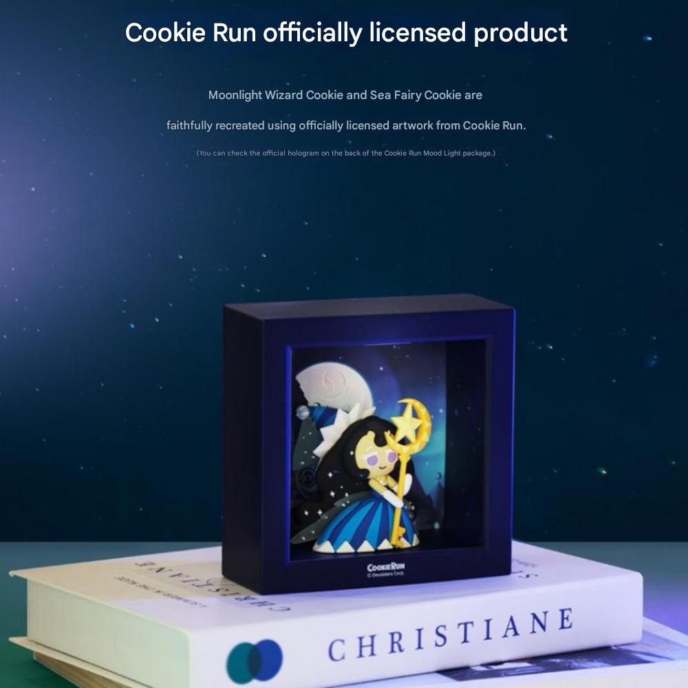 Cookie Run Mood Light Aurora Sleep Light Nursing Light Bedtime Light Rechargeable Children's Room Interior Housewarming Gift, Sea Fairy