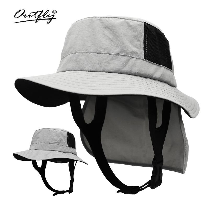 

Повседневная уличная шляпа-панама для защиты от солнца, быстросохнущая шляпа для рыбалки с защитой шеи, мужская шляпа от солнца для серфинга Adjustable светло-серый