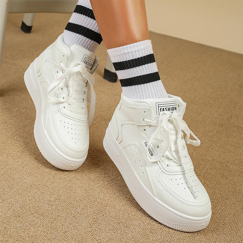 Spring and summer new high-top thick-soled student breathable non-slip soft-soled casual sports shoes 36