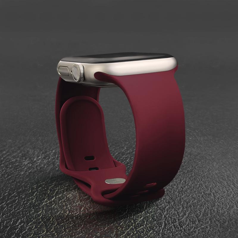 Sport Silicone Strap For Apple Watch Bands 44mm 46mm 42mm 45mm 41mm 49 40mm Correa Bracelet iWatch series 10 11 9 8 7 ultra 3 SE