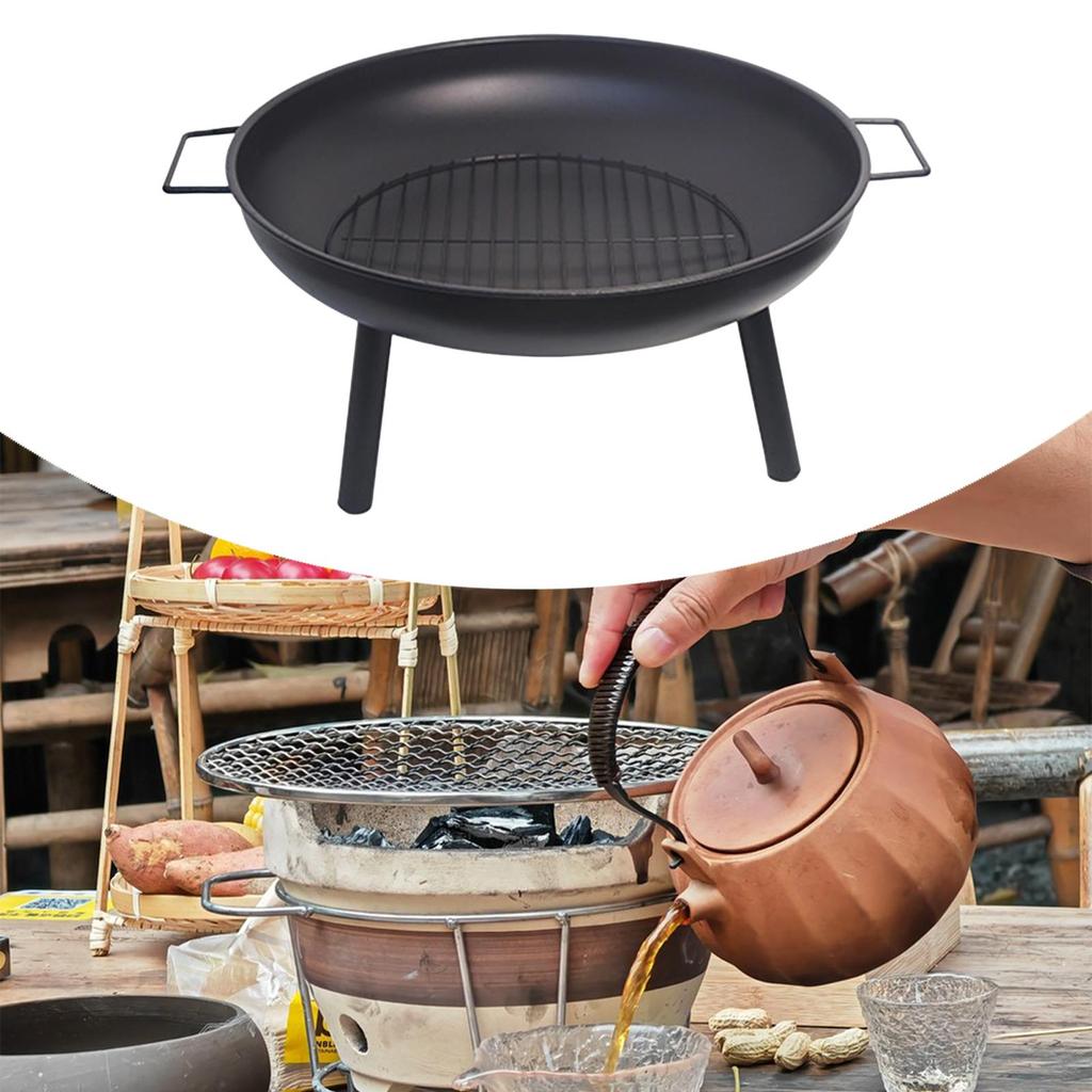 Fire Fireplace Round for Wood Burning Campfire Stand Backyard Camping Grilling Traveling
