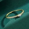 Classic18K Gold Single Row Oval Diamond Couple Ring For Women Crystal Genuine Sterling Silver Valentine's Day Jewelry