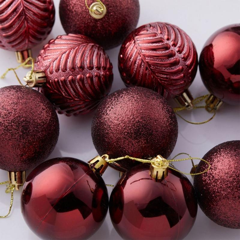 Christmas Ball Set Decorations, Pack of 12pcs Hanging Pendant Ornament for DIY Tree Ornament Home Decorating Supplies