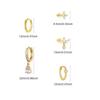 3/5/6Pcs Copper Geometry Huggie Hoop Earrings Set Daily Wear Gold Silver Color Zircon Ear Piercing Earring Wedding Jewelry Gifts