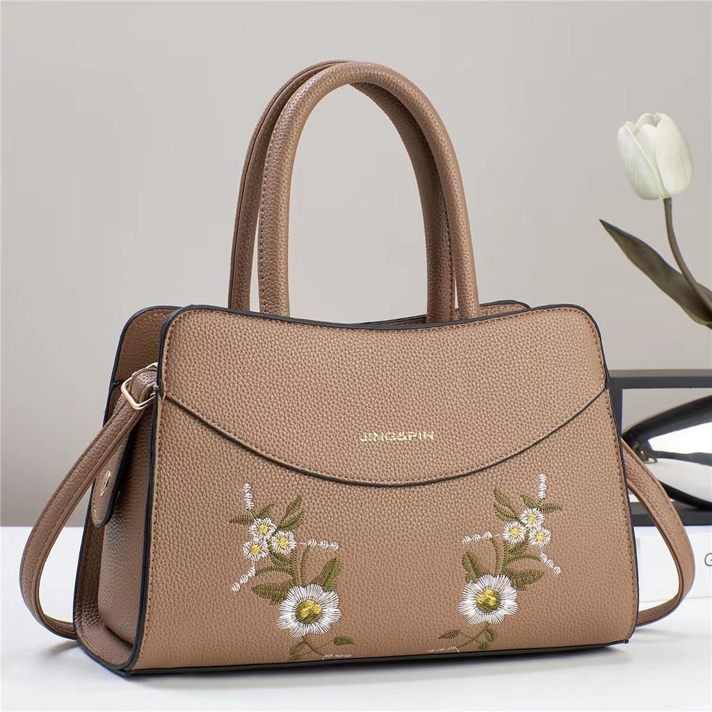 Fashionable Black Crossbody Bag For Women Stylish Casual Floral Design Handbag