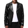 Giacca in pelle da uomo tendenza primavera e autunno nuova giacca in pelle bella cerniera orizzontale abbigliamento da motociclista giovane taglia grande cappotto