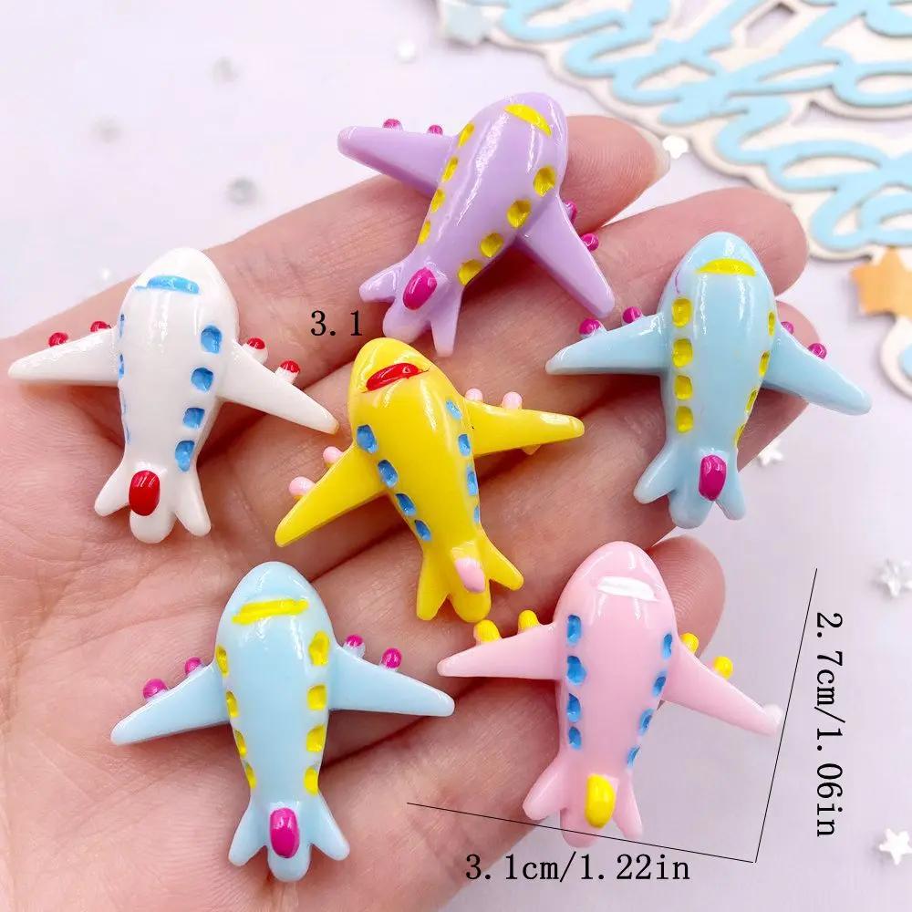 10PCS Mixed Resin Colorful Cartoon Aircrafts Flat back Stone Figurines Scrapbooks DIY Christmas Decor Crafts Jewelry Accessories