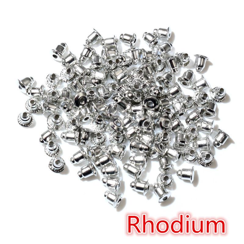 200pcs High Quality Bullet Earring Backs Classic 8 Colors Plated Metal Earring Back Plug Earring Settings Base Ear Studs Back