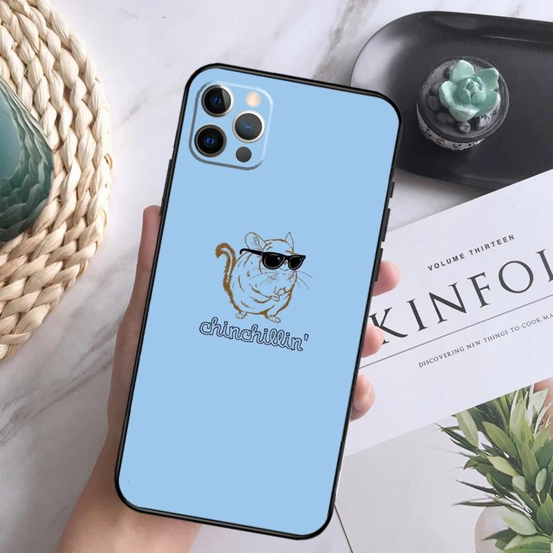 Cute Cartoon Chinchilla Phone Case For iPhone 15 14 13 12 11 16 Pro Max Plus Mini 7 8 X XS Max XR Back Cover Shell