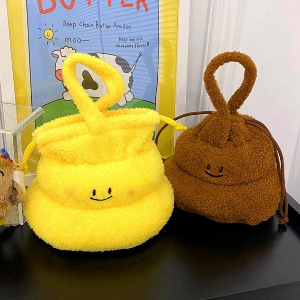 Soft Funny Plush Shoulder Bag Large Capacity Women's Crossbody Bag Cute Lovely Poo Pouch  Daily