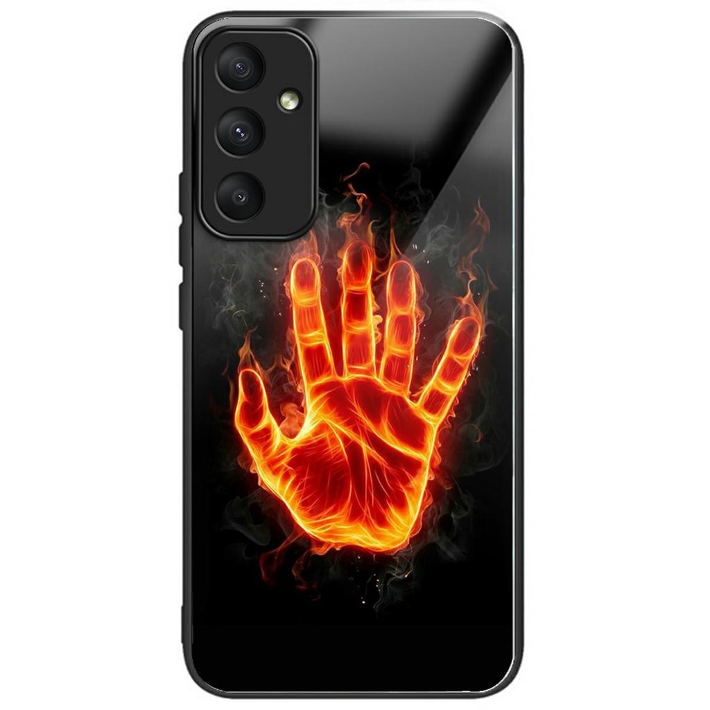 For Samsung Galaxy S25 Case Pattern Printing Tempered Glass TPU Drop-Proof Phone Cover