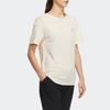 Adidas T Shirts Women's Beige Crew Neck Moderate Straight Fit HE7339