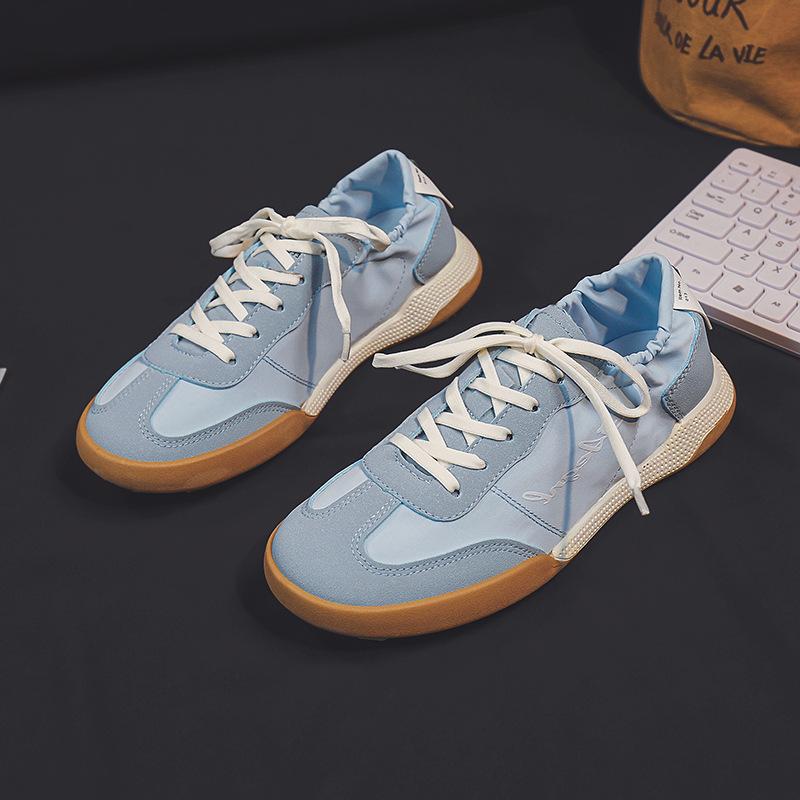 

Туфли на платформе белые женские новые осенние универсальные повседневные студенческие кроссовки на шнуровке кроссовки женская обувь мода 40 синий