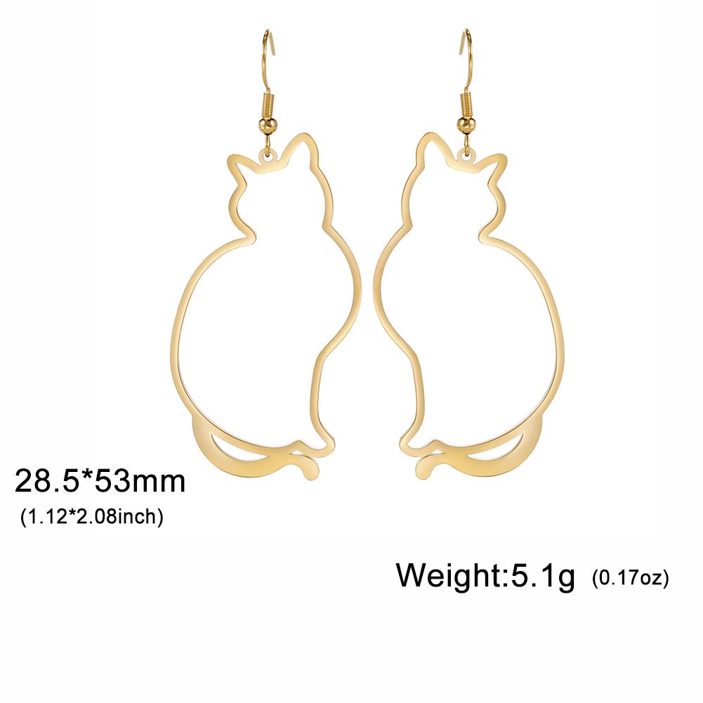 Cazador Cute Animal Cat Women's Earrings 2025 Trend Drop Earrings for Teens Girls Stainless Steel Jewelry Party Birthday Gift