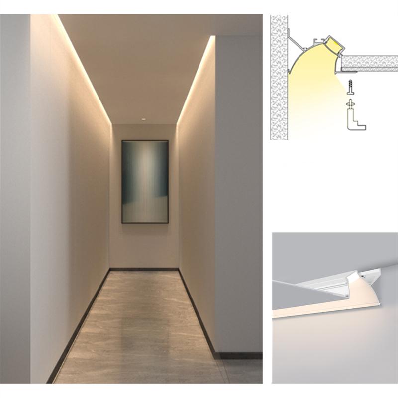 1m Bezrámový Vstavaný Stropný LED Hliníkový Profil Lineárna Tyčová Pásiková Lampa Pre Sadrokartón Skryté Podsvietenie Líniové Rohové Osvetlenie