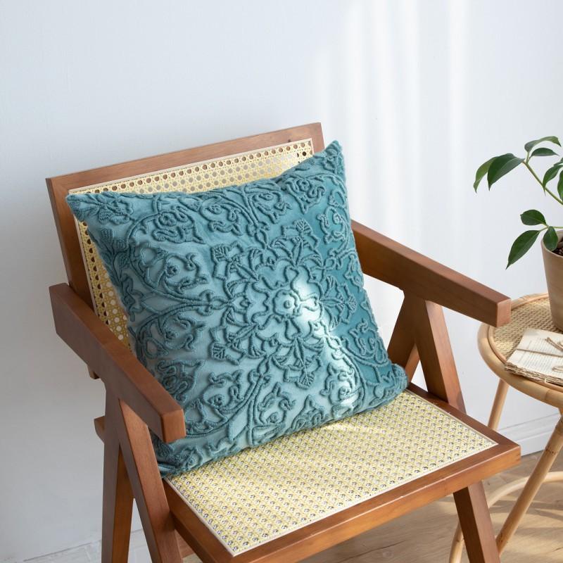 Luxury Cotton Linen Velvet Embroidered 3D Hollow Pillow Cover 45x45cm Sofa Decor Christmas New Home